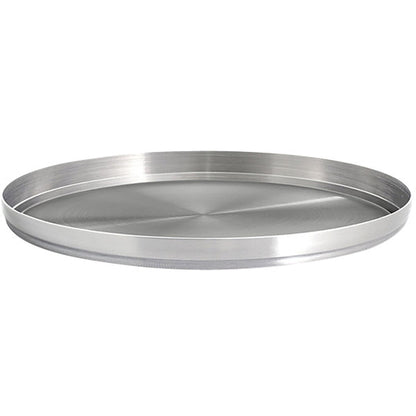 FOH Soho Round Stainless Steel Plate, Silver, 12 ct