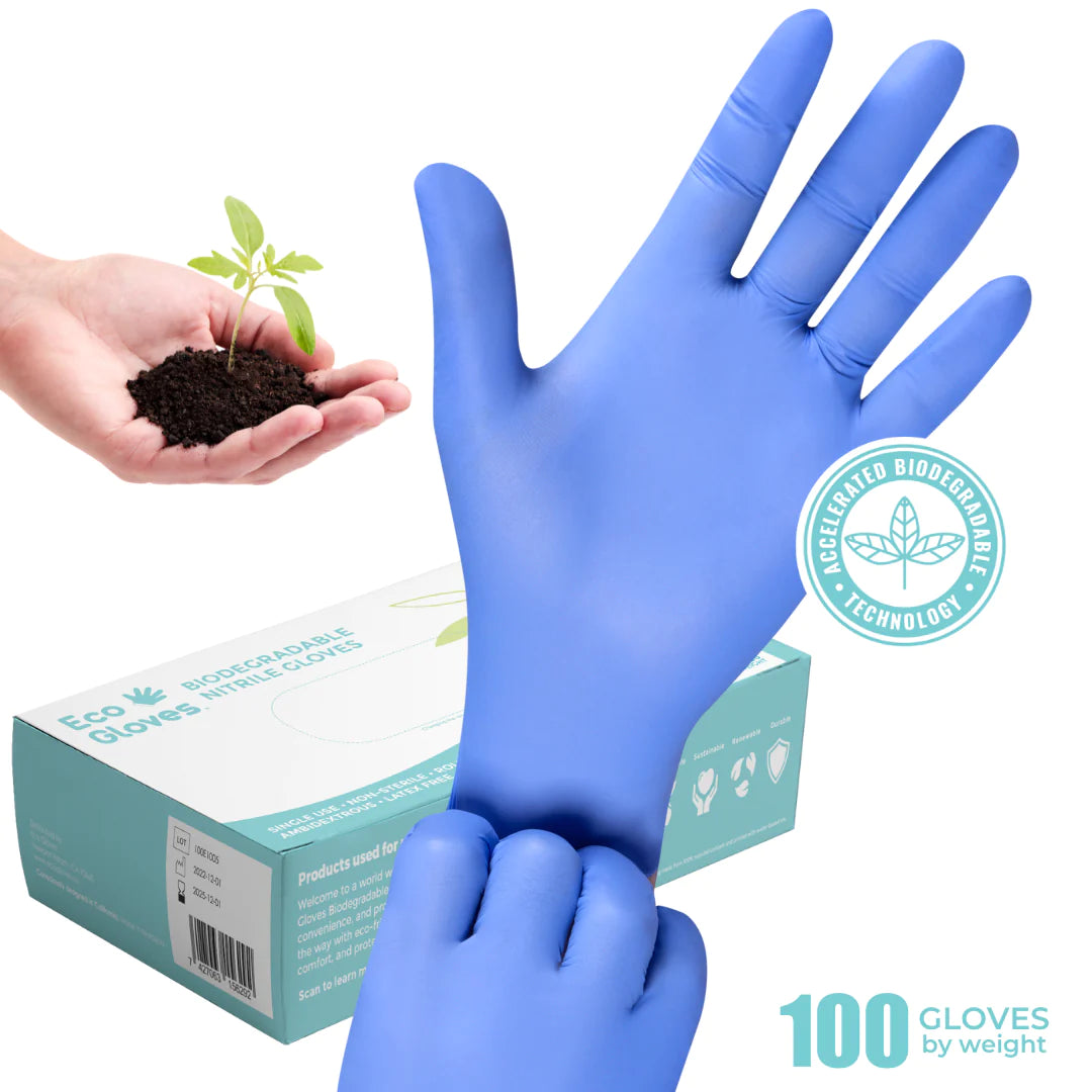 Eco Gloves Biodegradable Nitrile, Blue Violet, 100 ct