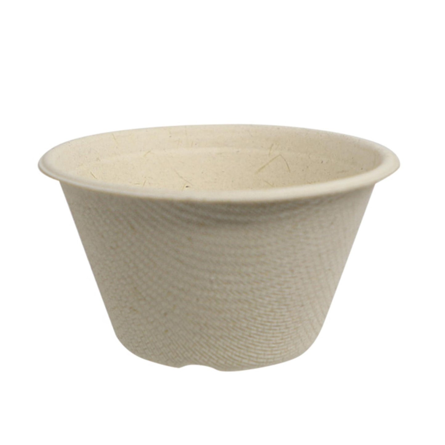 light tan cup made out of pulp fiber. 