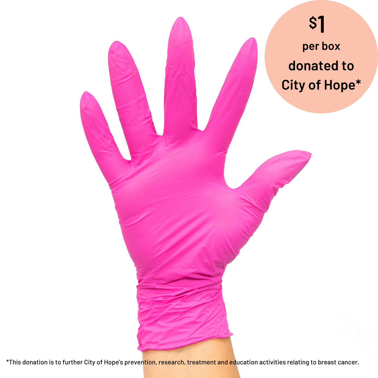 Colortrak Nitrile Gloves, Magenta, 100 ct