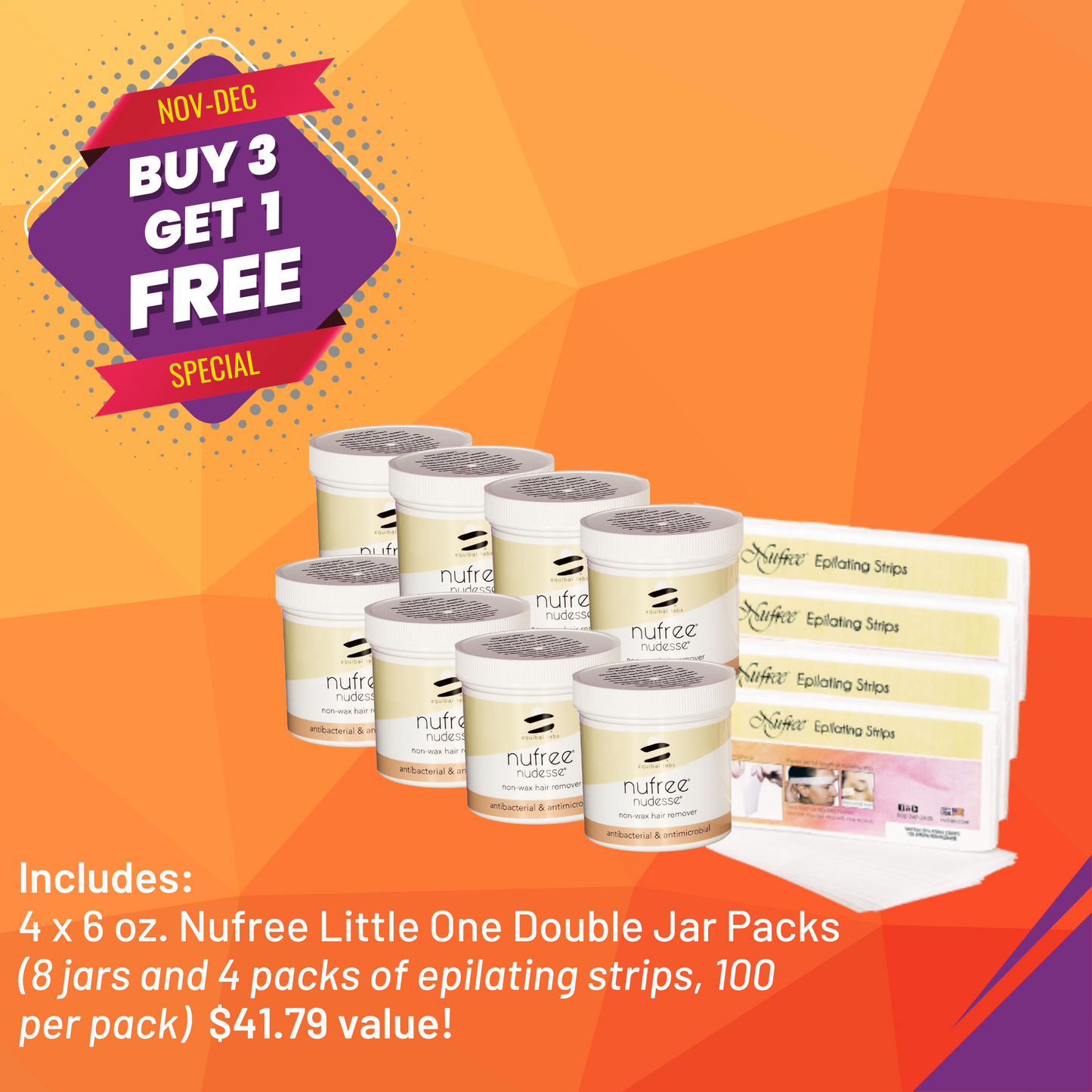 Nufree Buy 3 Get 1 Free, Little One Double Jar Pack, 6 oz