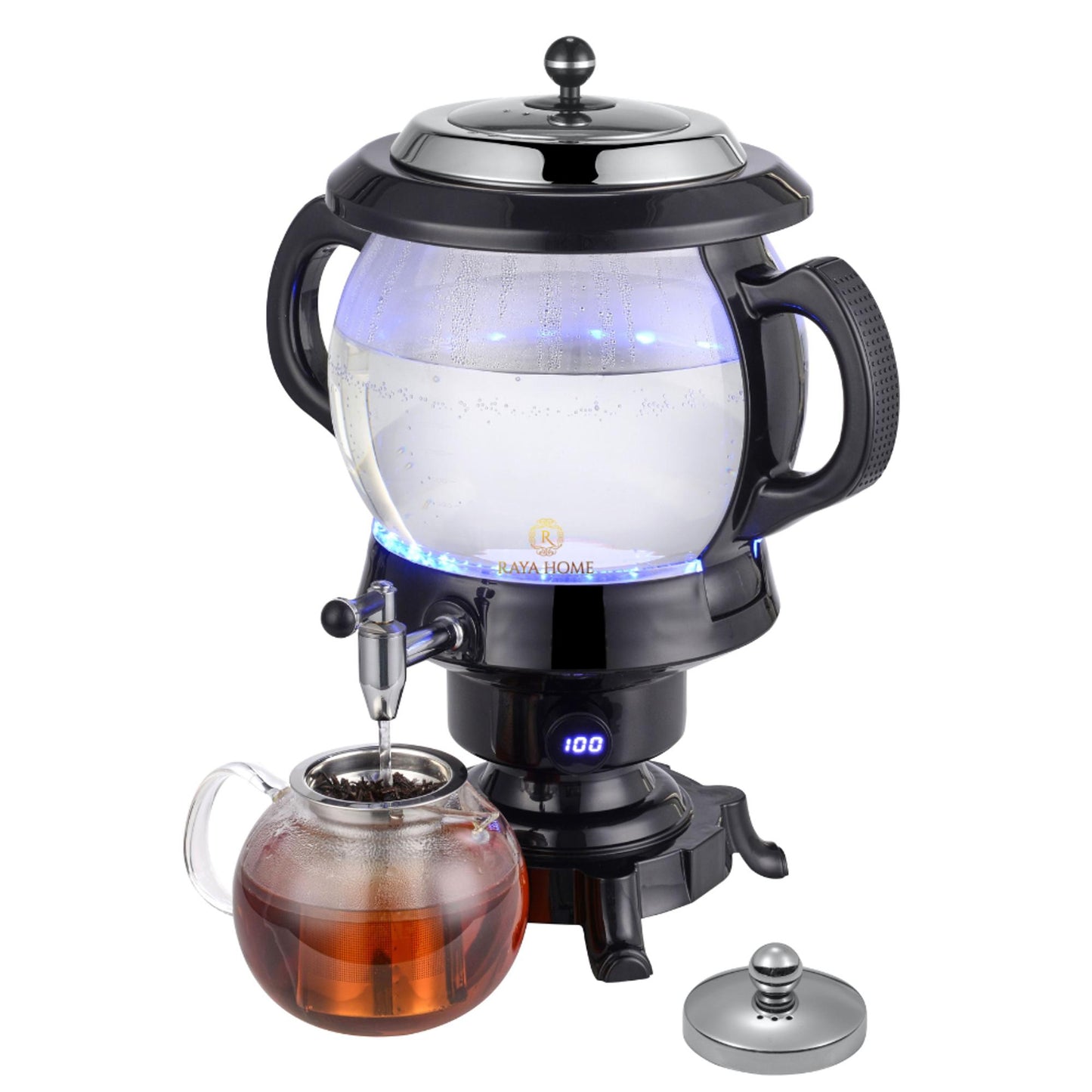 Persian Samovar Glass Tea Maker, Black