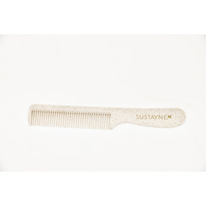 Sustayne Hair Comb, Wheat Straw, 6.8"