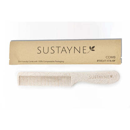 Sustayne Hair Comb, Wheat Straw, 6.8"