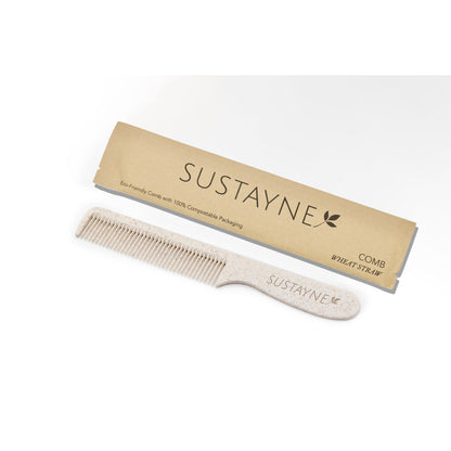 Sustayne Hair Comb, Wheat Straw, 6.8"