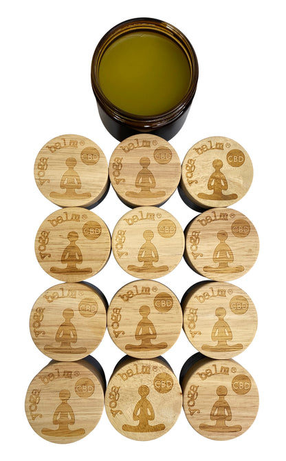 Yoga Balm CBD 12 Piece 1.69 oz Jars + 9 oz for Professional Use