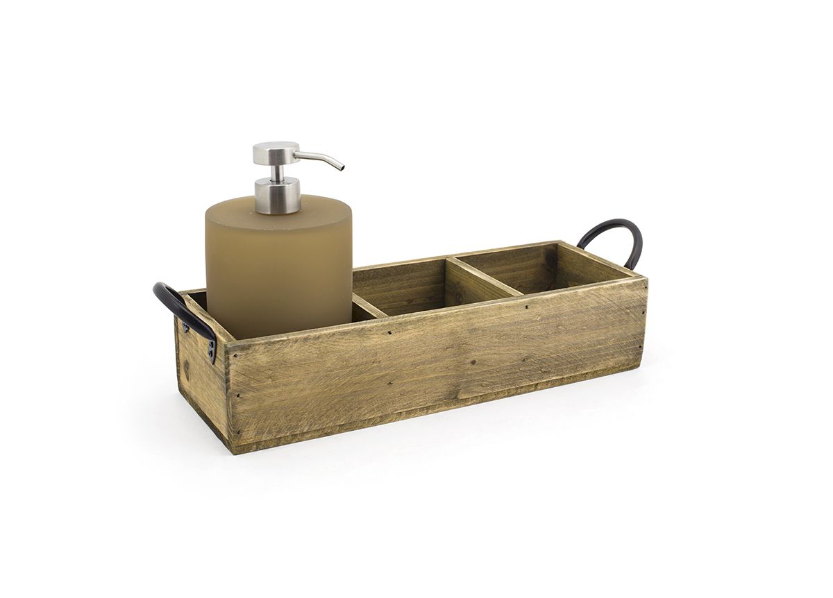 FOH Rustic Wood Holder, Natural, 13.75" x 4.75", 4 ct