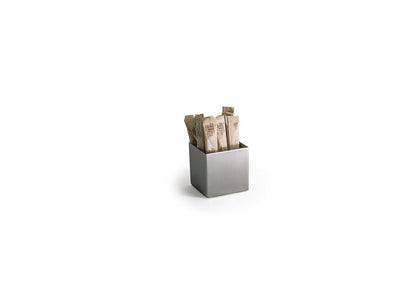 FOH Square Canvas Brushed Stainless Holder, 7 oz, 6 ct