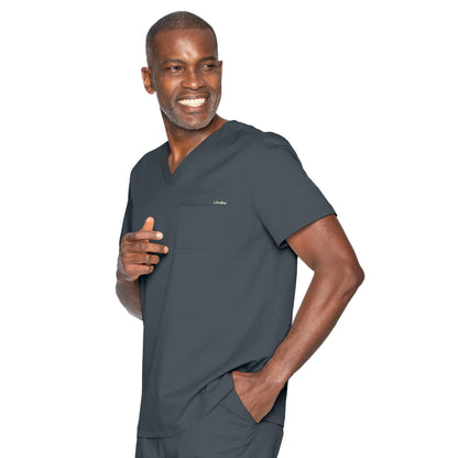 Landau ProFlex Men's 2-Way Stretch, 1 Pocket V-Neck Top, 2XL to 5XL