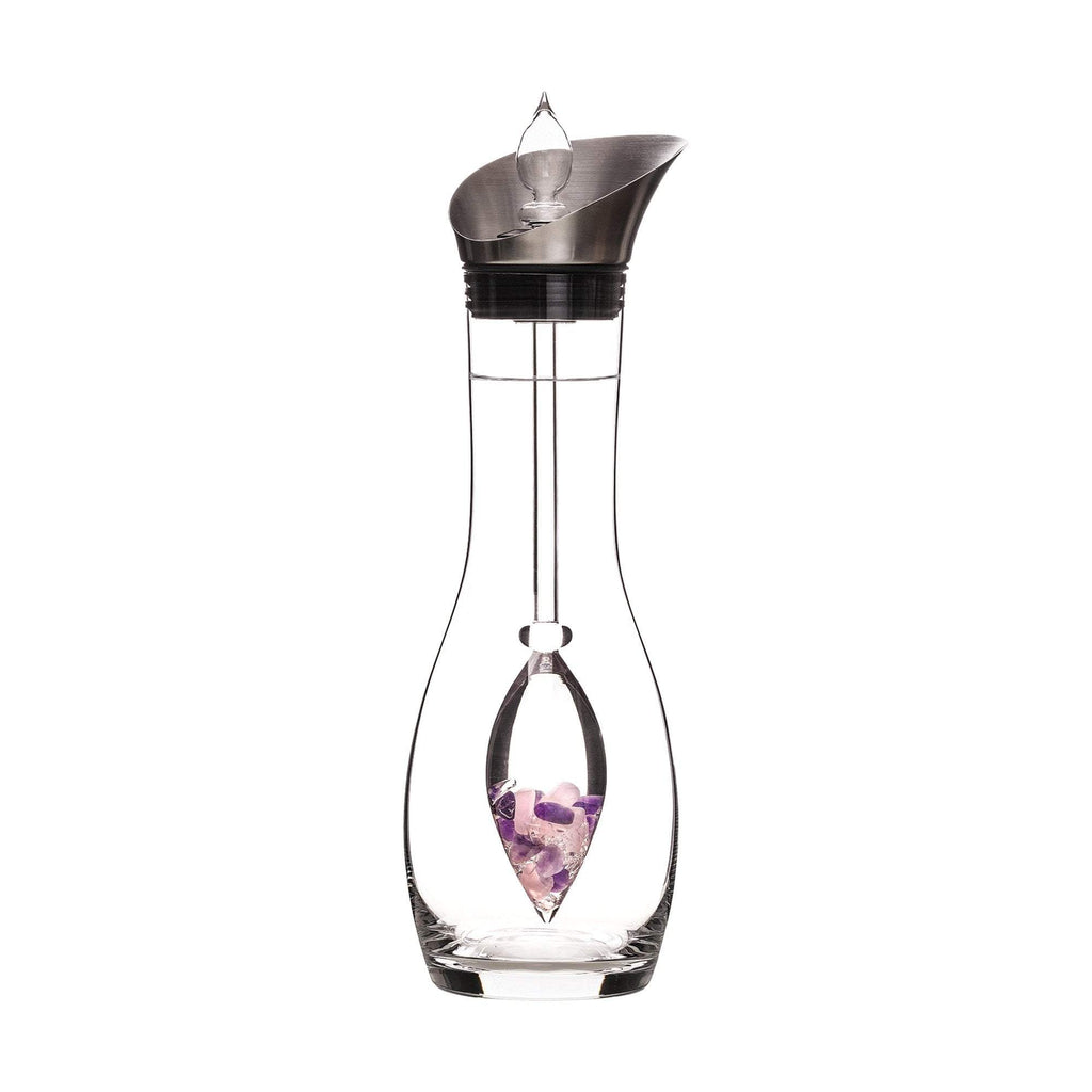 VitaJuwel Era Wellness | Crystal Water Decanter with Amethyst, Rose Quartz & Clear Quartz