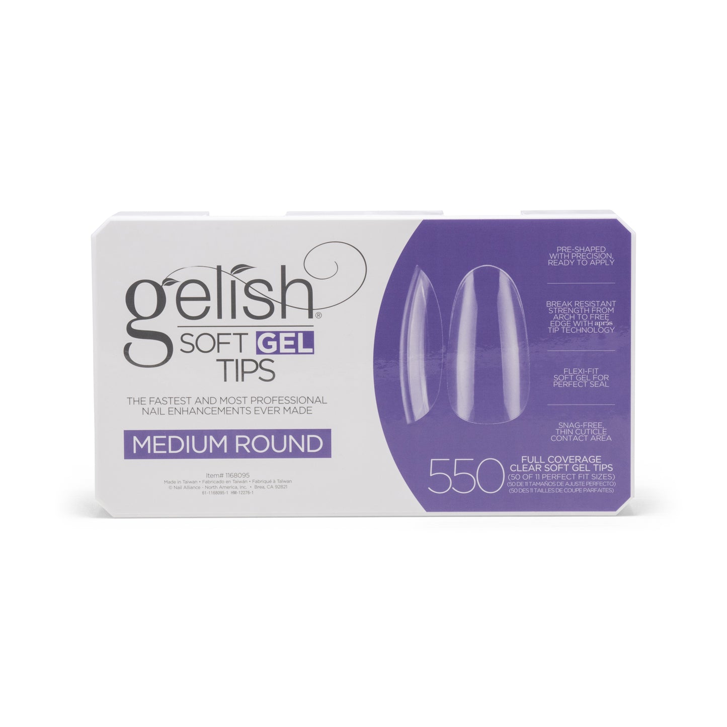 Gelish Soft Gel Tips, Medium Round, 550 ct