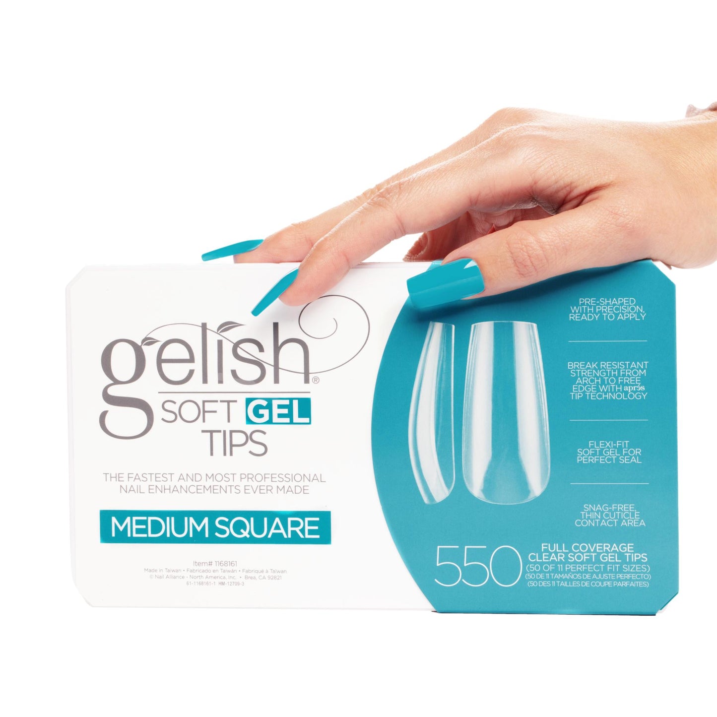 Gelish Soft Gel Tips, Medium Square, 550 ct