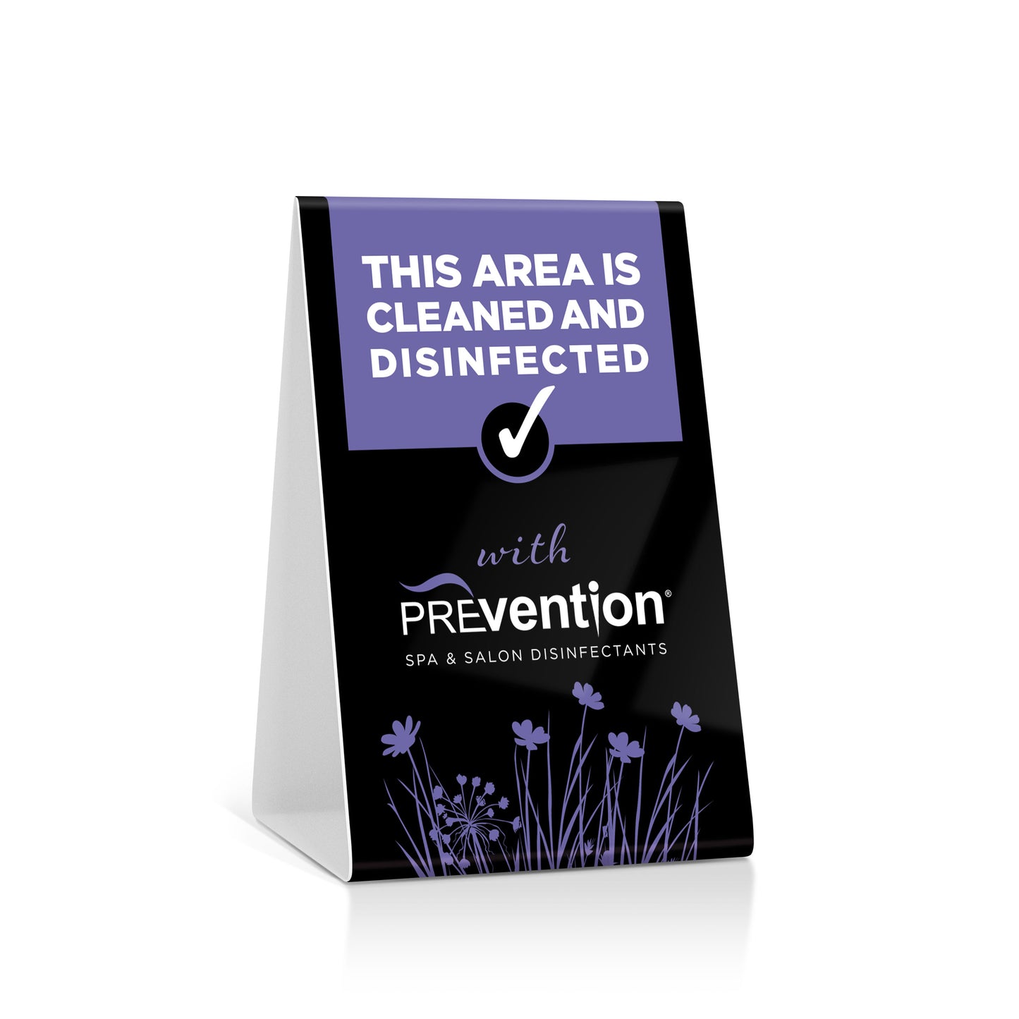 Prevention Disinfectants Tent Card