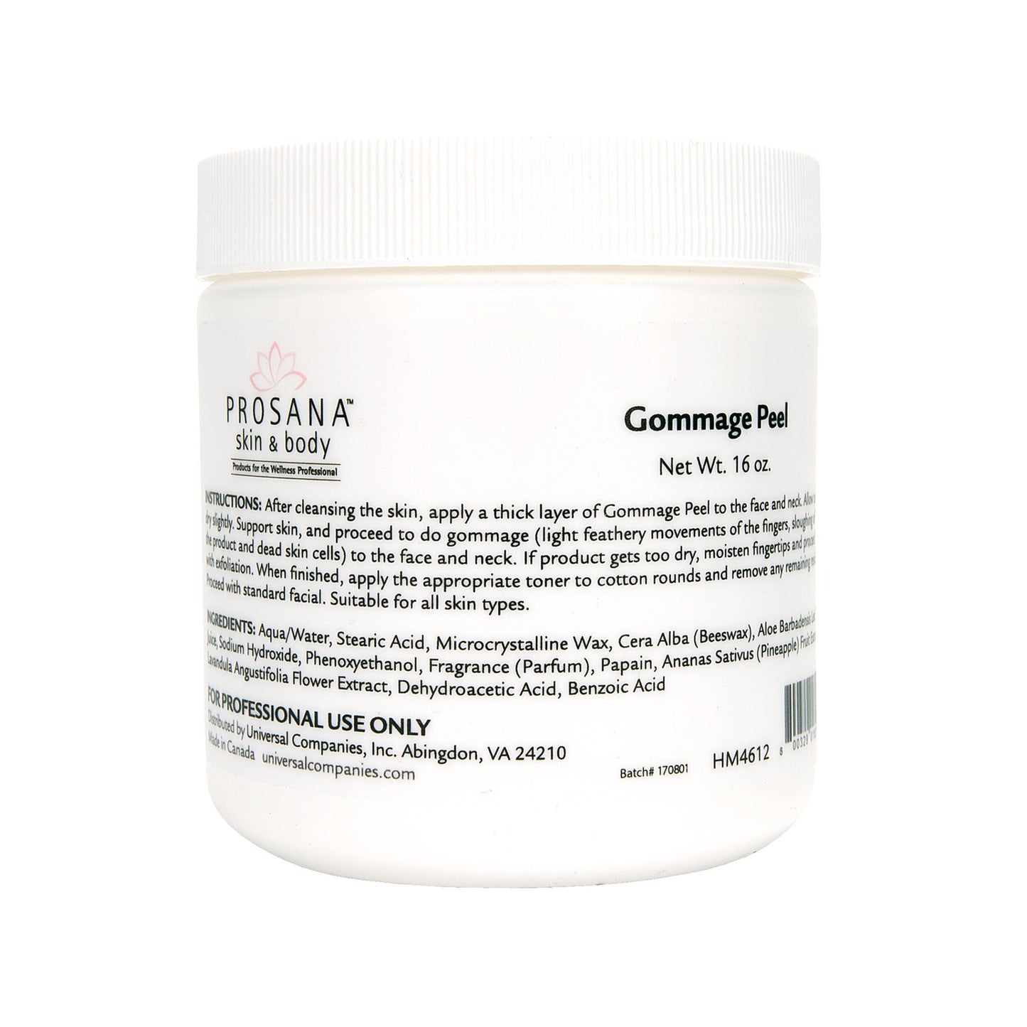 Exfoliants, Peels, Masks & Scr Prosana Gommage Peel 16 Oz