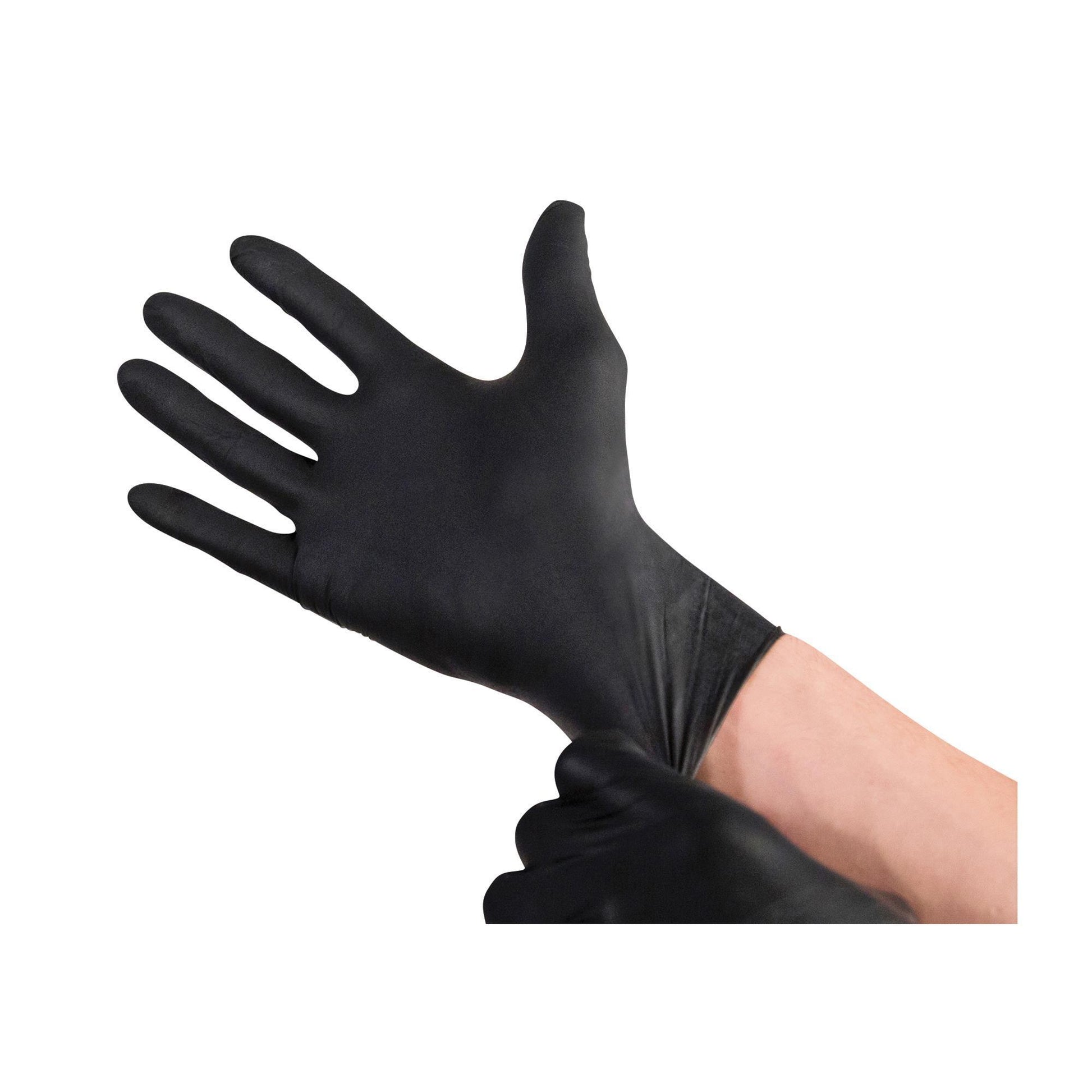 Gloves & Finger Cots Medium Sanek Black Nitrile Gloves