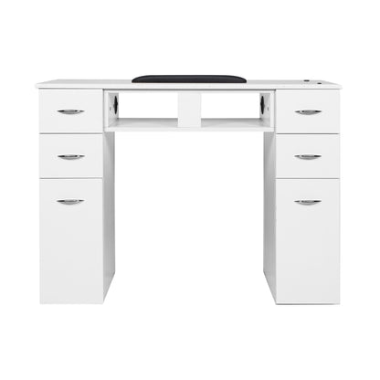 Manicure Tables J&A White Granite Manicure Table Single White