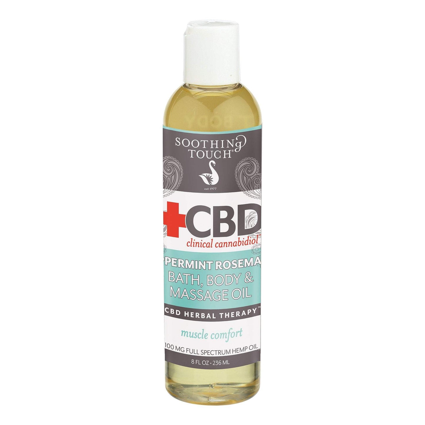 Massage Oils Soothing Touch CBD Peppermint Rosemary Bath, Body & Massage Oil  8 oz