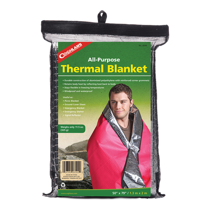 Reusable Mylar Thermal Blanket, Red