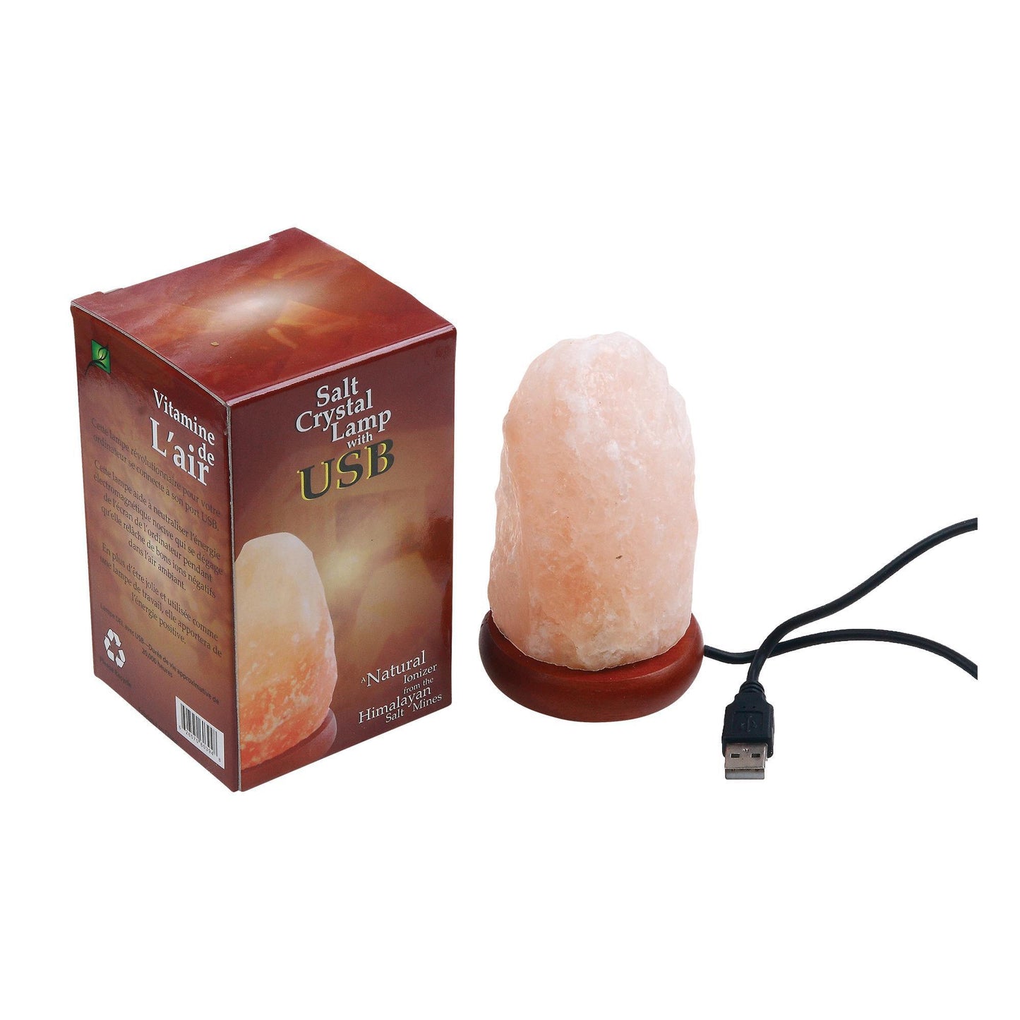 Salt Lamps Nature's Artifacts Orange Salt Crystal Lamp with USB